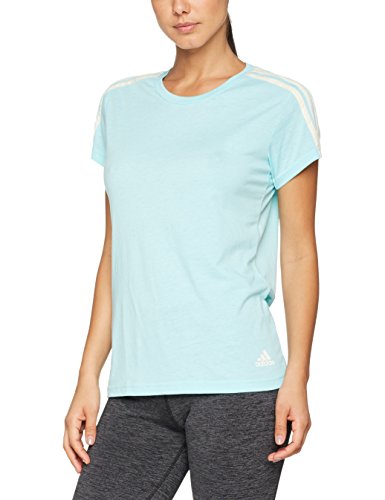 adidas ESS 3S Slim Tee T-shirt für Damen, Rosa (Rosbas / Schwarz), M