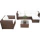 erweiterbare Gartenmöbel Polyrattan Lounge Möbel Set - braun
