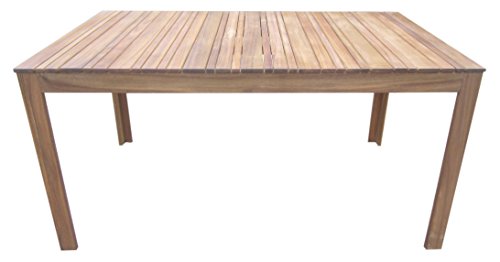 greemotion 128669 Gartentisch MAUI aus Holz-Esstisch Garten, Terrasse & Balkon-Holztisch rechteckig aus Akazie massiv-Tisch wetterfest für draußen, Grau, 150 x 75 x 90 cm