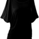 lymanchi Damen Rundhals Fledermaus T-Shirt Sommer Crewneck Kalte Schulter Batwing Kurzarm Top