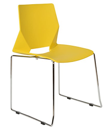 ts-ideen 1 x Design Stuhl Küchenstuhl Esstisch Büro Warteraum Barstuhl Esszimmer-Stuhl in Gelb
