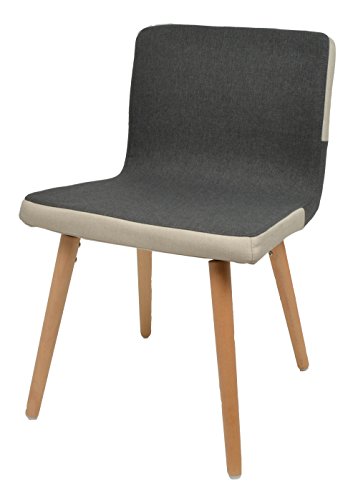 ts-ideen Barstuhl Design Polsterstuhl Holzstuhl Lounge Stuhl anthrazit grau Esszimmerstuhl Küchenstuhl Stoffbezug