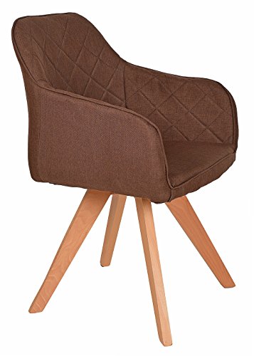 ts-ideen Lounge Design Sessel Esstisch-Stuhl Barsessel Clubsessel aus Stoff Füße aus Buchenholz