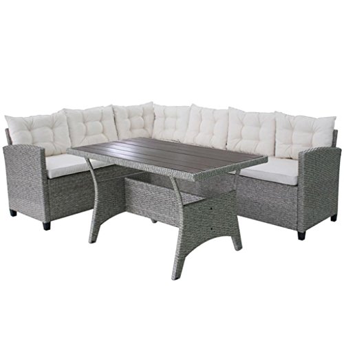 vidaXL Garten Sofagarnitur WPC Grau 12-tlg. Gartenmöbel Sitzgruppe Lounge Sofa