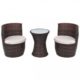 vidaXL Gartenmöbel-Set Sitzgruppe Balkonmöbel 5-tlg. Poly Rattan Schwarz/Braun