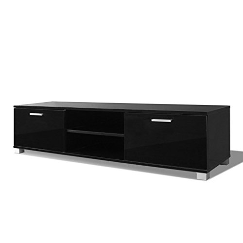 vidaXL Hochglanz Fernsehtisch TV-Schrank Lowboard Sideboard Unterschrank Schwarz/Weiß