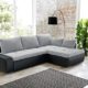 lifestyle4living Sofa, Ecksofa, Sofaecke, Polsterecke, Eckcouch, Couchgarnitur, Polstergarnitur, Eckgarnitur, Ottomane, Schlaffunktion, Bettkasten, grau, schwarz