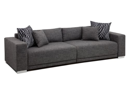 B-famous Big Sofa London-XXL Struktur grau, 287x103 cm,