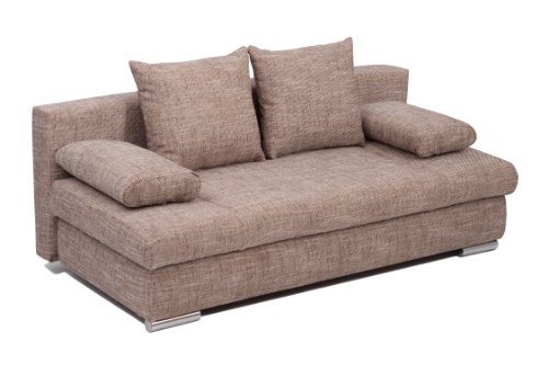 B-famous Schlafsofa Chicago-PUR Strukturstoff, Capuccino 200x95 cm