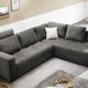 Polsterecke Aurum Mikrofaser grau 267x221cm Bettfunktion Sofa Couch Wohnlandschaft