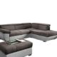 Cotta C344780 Speedway Polsterecke Ecksofa, Stoff, braun/grau, 262 x 79 x 224 cm, Recamiere rechts, ohne Bettfunktion