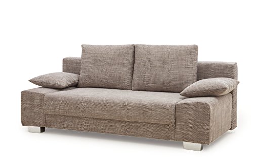 B-famous 100637 Max Schlafsofa, 98 x 201 x 85 cm, Strukturstoff cappuccino