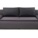 B-famous LINA Sofa Moderner Dauerschläfer Schlafsofa, Stoff, schwarz/grau, 87 x 201 x 88 cm