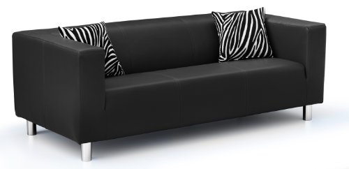 B-famous 3-Sitzer Sofa Cube 183 x 85 cm, PU, schwarz