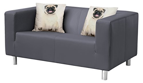 B-famous Cube Sofa, Stoff, anthrazit, 85 x 135 x 65 cm