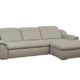 Cavadore Ecksofa Claanc mit XL Longchair und Kopfteilverstellung / Eck-Couch hellgrau mit verstellbaren Kopfstützen und pflegeleichtem Strukturstoff / Modernes Design / 277x77x177 cm (BxHxT) / Hellgrau