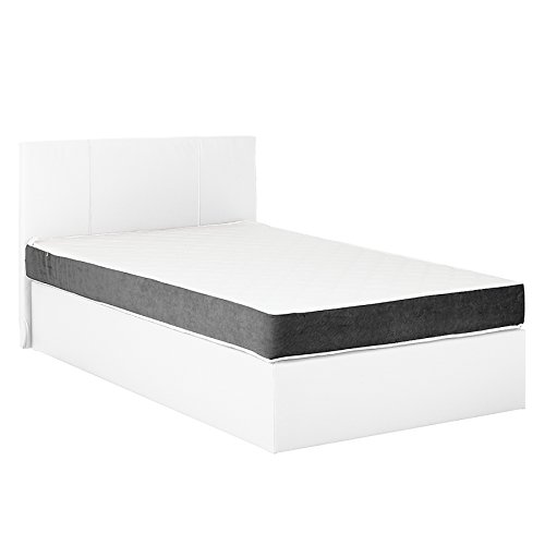 Boxspringbett Pluto Polstebett Boxspringbetten Betten 120x200cm Härtegrad 2 inkl. Topper in 5 Farben (weiss/schwarz)