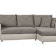 CAVADORE Polstergarnitur mit Schlaffunktion und Bettkasten/Recamiere rechts oder links montierbar/Ecksofa in L-Form/Strukturstoff und Kunstleder in Grau/233 x 146 x 69 cm (B x T x H)