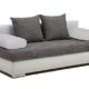 B-famous Schlafsofa Chicago-FK Kunstleder, 200 x 95 cm weiß mit Strukturstoff grau