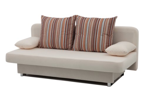 b-famous Schlafsofa Orlando 186 x 85 cm, Mikrofaser, beige