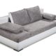 B-famous 100682 Schlafsofa, Stoff, weiß/grau, 95 x 200 x 72 cm