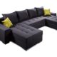 B-famous 100712 Wohnlandschaft Ecksofa, Stoff, anthrazit, 161 x 313 x 64 cm