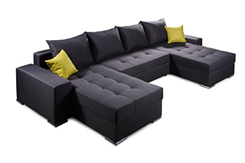 B-famous 100712 Wohnlandschaft Ecksofa, Stoff, anthrazit, 161 x 313 x 64 cm