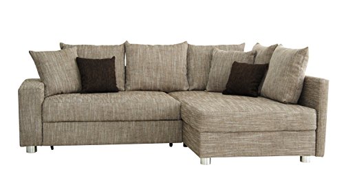 B-famous 150403 Selva Polsterecke / Ecksofa, 165 x 238 x 90 cm, Strukturstoff cappuccino