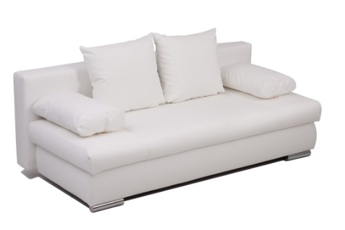 B-famous Schlafsofa Chicago-FK Kunstleder , weiss  200x95 cm