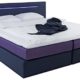 B-famous Imola Boxspringbett, Stoff, anthrazit / brombeerfarben, Double, 208 x 191 x 91 cm