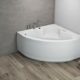 ALB Komfortable Eck Badewanne-Acryl 120x120x57,5 inkl. Wannenfuß und Ablaufgarnitur
