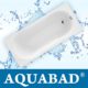 AQUABAD® Badewanne PRIMO, Acrylwanne Weiss Set inkl. Träger und Ablauf