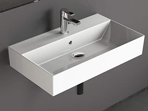 Aqua Bagno KS.70 Design Waschbecken/Aufsatzbecken 70x42cm Keramik weiß Waschtisch Waschschale