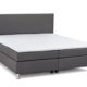 B-famous Boxspringbett TOM 180 x 200 cm, Uni Strukturstoff grau