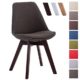 CLP Design Retro-Stuhl BORNEO V2 mit Stoffbezug und hochwertiger Polsterung | Lehnstuhl mit Holzgestell | In verschiedenen Farben erhältlich Dunkelgrau, Gestellfarbe: walnuss