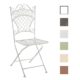 CLP Eisen-Klappstuhl ADELAR im nostalgischen Design | Klappbarer Gartenstuhl mit edlen Verzierungen | In verschiedenen Farben erhältlich Antik Weiß