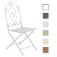 CLP Eisen-Klappstuhl ANABEL im nostalgischen Design | Klappbarer Gartenstuhl mit edlen Verzierungen | In verschiedenen Farben erhältlich Antik Weiß