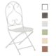 CLP Eisen-Klappstuhl VAHAN im nostalgischen Design | Klappbarer Gartenstuhl mit edlen Verzierungen | In verschiedenen Farben erhältlich Antik Weiß