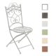CLP Eisenstuhl INDRA im Jugendstil | Metallstuhl mit Armlehnen | Antiker handgefertigter Gartenstuhl aus Metall | In verschiedenen Farben erhältlich Antik Weiß