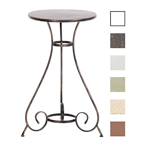 CLP Eisentisch ALAN in nostalgischem Design | Gartentisch mit geschwungenen Beinen | In verschiedenen Farben erhältlich Bronze