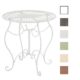 CLP Eisentisch INDRA in nostalgischem Design | Gartentisch mit geschwungenen Metallbeinen | In verschiedenen Farben erhältlich Weiß