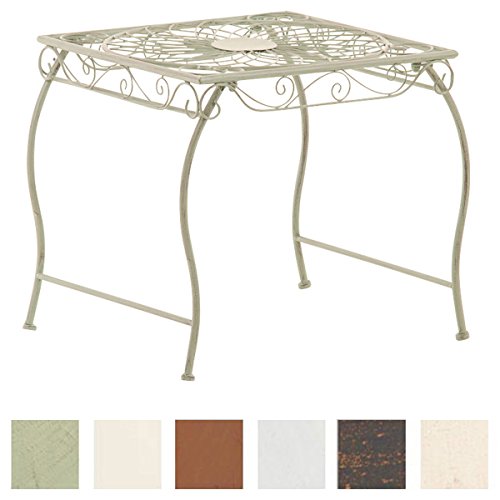 CLP Eisentisch ZARINA in nostalgischem Design | Robuster Gartentisch mit kunstvollen Verzierungen | In verschiedenen Farben erhältlich Antik Grün