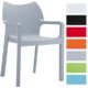 CLP Kunststoff-Gartenstuhl DIVA mit Armlehnen | XXL- Kunststoffstuhl mit einer Belastbarkeit von 160 kg | In verschiedenen Farben erhältlich Hellgrau