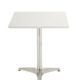 CLP Metall-Bistrotisch mit Kunstledebezug | Eckiger Tisch mit robustem Eisengestell | In verschiedenen Farben erhältlich Weiß