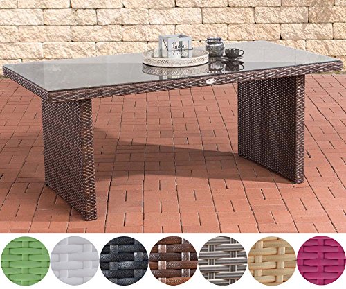 CLP Poly-Rattan Garten-Tisch AVIGNON, Größe: 180 x 90 cm, Höhe: 75 cm, bis zu 5 Rattan-Farben wählbar braun-meliert