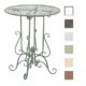 CLP Runder Eisentisch MATIN in nostalgischem Design | Gartentisch mit geschwungenen Beinen | In verschiedenen Farben erhältlich Antik Grün