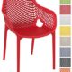 CLP XL-Bistrostuhl AIR aus Kunststoff | Stapelstuhl AIR mit einer Sitzhöhe von 44 cm | Pflegeleichter Outdoor-Stuhl mit Wabenmuster | In verschiedenen Farben erhältlich Rot