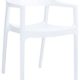 CLP XXL Gartenstuhl mit Armlehnen CARMEN, Küchenstuhl max. belastbar bis 160 kg, stapelbarer Bistrostuhl aus Kunststoff, Stapelstuhl für drinnen und draußen Weiß-glanz