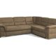 Cavadore Eck-Sofa Tuluza / Moderne Eck-Couch braun mit Spitzecke / Größe: 262 x 87 x 233 cm (BxHxT) / Braun