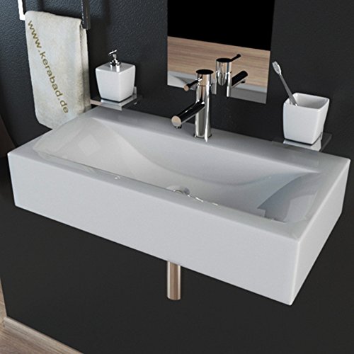 Design Keramik Waschbecken Waschtisch Waschschale Aufsatzwaschbecken Aufsatzwaschtisch Gäste WC Becken KBW153 BxTxH 45x30x10cm